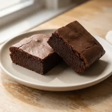 Brownie de cacao sin azúcar refinada