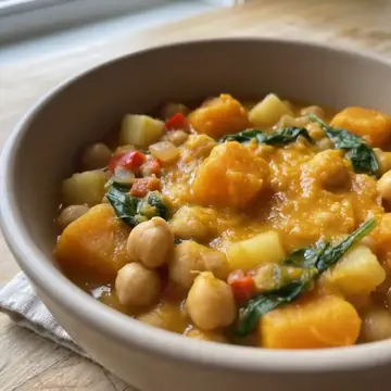 Guiso de garbanzos y calabaza