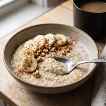 Porridge de quinoa con plátano y nueces