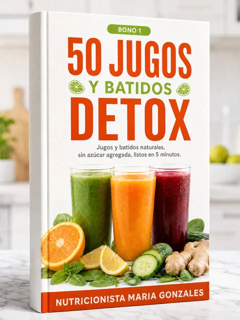 Tapa del libro 50 Jugos y Batidos Detox